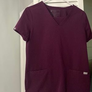 Figs deep purple scrub top